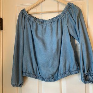 Denim colored soft blous